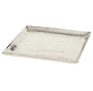 Dekoschale Dekoteller Metall Kerzentablett 25x25 cm Tablett Silber Quadratisch - Bild 1 von 7