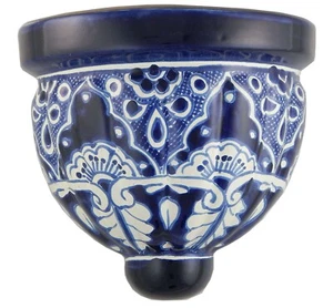 Mexican Talavera Pottery Wall Hanging Ceramic Sconce Planter # 19 - Picture 1 of 1