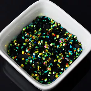 Jelly Olive green AB Crystal Multiple faceted resin Flat Back Rhinestones glue - Picture 1 of 1