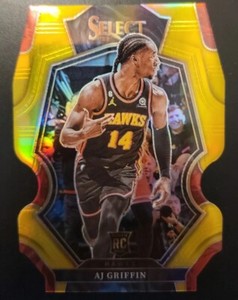 2022 Select Aj Griffin True Gold Die Cut 5/10 Premier Level Rookie Card No. 198