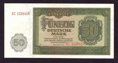 Germany Democratic Republic  50 Deutsche Mark 1948 P-14b   AU - Image 1 of 2