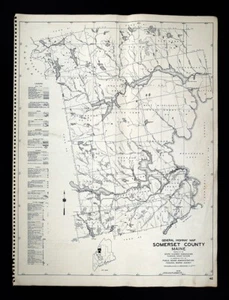 1946 Maine Highway Map Somerset County Jackman Rockwood Moosehead Lake Birches - Picture 1 of 8