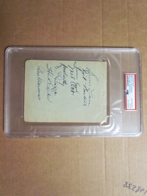 Página de álbum firmada por Mel Ott Joe McCarthy y otros certificado PSA encapsulado  Foto 1 de 4