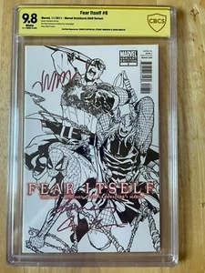 MARVEL ARCHITECTS #6 FEAR ITSELF B&W VARIANT - SS CBCS 9.8 3X SIGS! - Picture 1 of 6