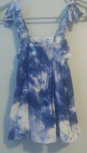 Self Esteem brand Girls blue and white tie-dye tank Size 10 **Medium** - Picture 1 of 4