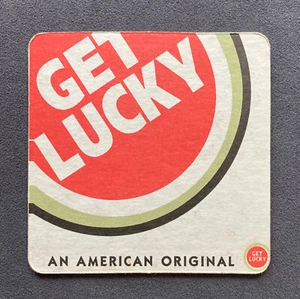 Vintage sottobicchiere sigarette Get LUCKY STRIKE coaster untersetzer - Picture 1 of 2