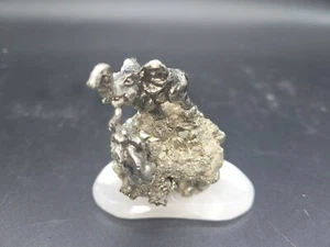 Mamá y Bebé Elefante Hierro Pirita Locos Oro Piedra Natural Estatuilla sobre Base de Mármol - Imagen 1 de 3