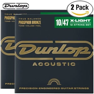 2-PACK Dunlop DAP1047J Phosphor Bronze 12-String Acoustic Guitar Strings 10-47 - Picture 1 of 1