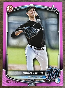 Carta 2025 Bowman Thomas bianco rosa /175 1° anno Miami Marlins - Foto 1 di 2