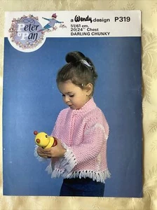 Wendy Peter Pan knitting pattern P319. Chunky cardigan with fringe 20-24" - Picture 1 of 3