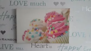 Lovely Cute Sweet Cake Cup Wall Art Canvas Pink - Picture 1 of 3