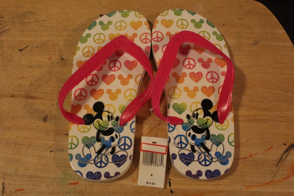 迪士尼米奇人字拖 4 码全新带标签 — 第 1/2 张图片