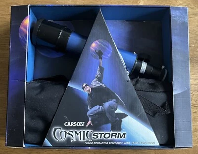 Carson CS50 - Cosmic Storm 50mm Refractor Telescope *NIB* w/Tripod & Storage Bag - Image 1 of 4