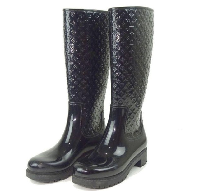 Louis Vuitton Womens Rain Boots Boots, Black, 39cm