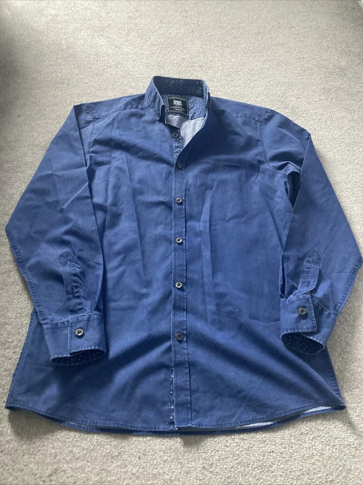 Austin Reed Blue Denim Look Shirt Size Medium  - Image 1 of 1