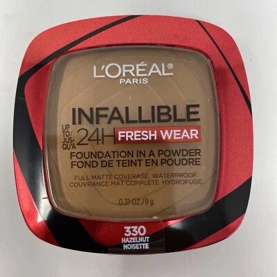 L'Oreal Infallible 24Hr Fresh Wear Foundation In A Powder 330 Hazelnut TIKTOK - Image 1 of 2