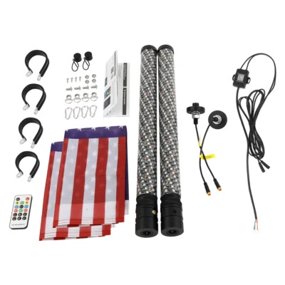 Антенна RGB-погоня для Can-Am X3 RZR UTV ATV 2 фута спиральный светодиодный толстый хлыст - Изображение 1 из 4