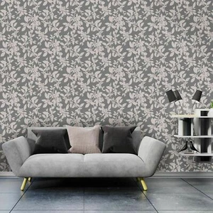 Papel pintado Holden Decor tilo carbón y rosa floral brillo 75851 - Imagen 1 de 2
