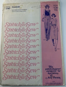 Stretch & Sew Sewing Pattern Ann Person Camisole #1540 Bust Size 28-42 c 1977 - Picture 1 of 4