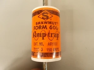 Fusible trampa de amplificador Shawmut (Ferraz) A6Y150 150 amperios 600 voltios tipo 3 - Imagen 1 de 1
