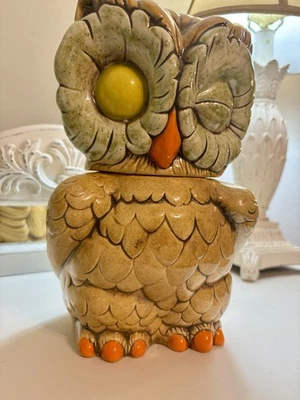 Vintage 1970’s Winking Owl Cookie Jar By Atlantic Mold USA Like Shawnee - Image 1 of 4