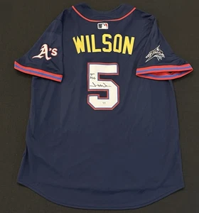 Camiseta deportiva firmada por Jacob Wilson auténtica 2025 All Star Auto Athletics A’s certificado de autenticidad PSA - Imagen 1 de 5