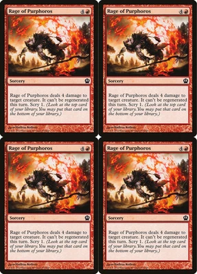 4x MTG 2013 RAGE OF PURPHOROS - SORCERY - MAGIC CARD x4 copies - Image 1 of 2