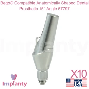 10x Bego® Compatible Anatomically Shaped Dental Prosthetic 15° Angle 57797 - Picture 1 of 6