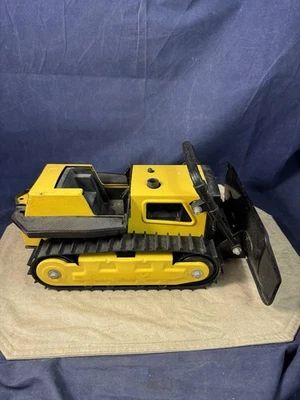 Bulldozer vintage de acero amarillo Tonka de los años 80 13" modelo #51054 - barra de techo rota Foto 1 de 4