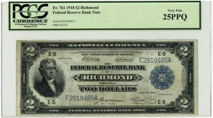FR.761 $2 1918 Federal Reserve Bank Note Richmond VF25PPQ PCGS 950750-101 - Picture 1 of 3
