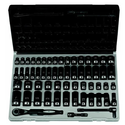 Grey Pneumatic 59-Pc 3/8" DR 6-Pt SAE/MM Std/Deep Duo-Socket Set 81659CRD New - Image 1 of 2