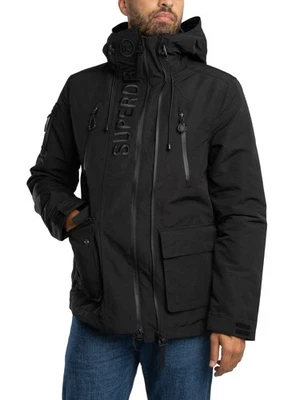 Superdry de los hombres Chaqueta cortavientos Ultimate EMB, Negro - Imagen 1 de 4