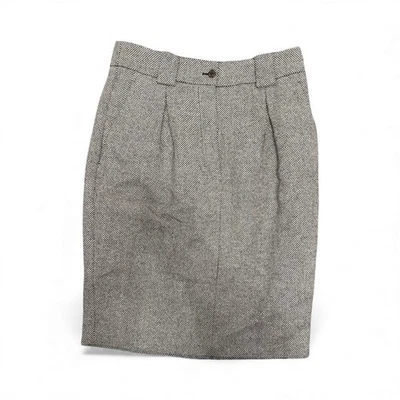 Usado en Excelente Condición Falda Lápiz Tweed Yves Saint Laurent Años 90 Gris Y Blanco Talla 42/10! Foto 1 de 4