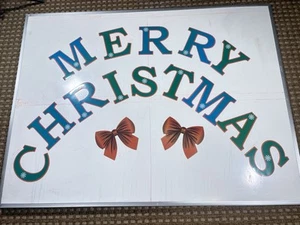 Striscione magnetico Buon Natale lettere con fiocchi decorazione alfabeti vintage - Foto 1 di 4
