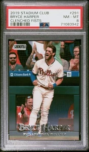 2019 Topps Stadium Club Bryce Harper Image Variation SP SSP Phillies Card PSA 8 - Picture 1 of 3