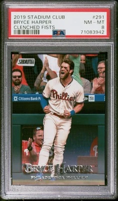 2019 Topps Stadium Club Bryce Harper Image Variation SP SSP Phillies Card PSA 8 - Image 1 of 3
