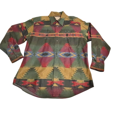 Vintage 90s Woolrich Shacket Shirt Mens L Aztec Southwestern Flannel Shirt New - Image 1 of 4