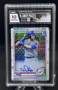 Andy  Pages Dodgers 2020 MOJO REFRACTOR ROOKIE AUTO Bowman GEM MINT 10 AUTO 10 - Picture 1 of 4