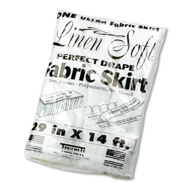 Tablemate LS2914WH 29" x 14' Table Set Polyester Linen-Like Table Skirting New - Image 1 of 4