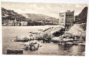 Dartmouth Kingswear Castle Devon Friths Series Sepia Postcard Printed In Saxony - Picture 1 of 2