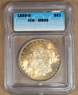 1885-O MORGAN SILVER DOLLAR ICG MS65 410641 - TONED - Image 1 of 2