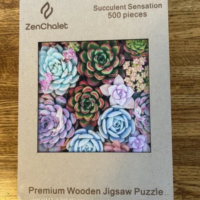 ZEN CHALET Wooden Jigsaw Puzzle- 500 Pieces - Succulent Sensation- NEW Sealed  - Image 1 of 2