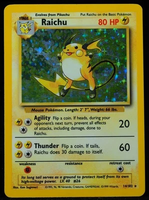 Raichu #14 LP Creased Pokemon Card - Image 1 of 3