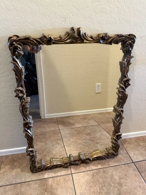 "Espejo rococó francés dorado elegante vintage Carolina Mirror Company 33""x 24""" Foto 1 de 4