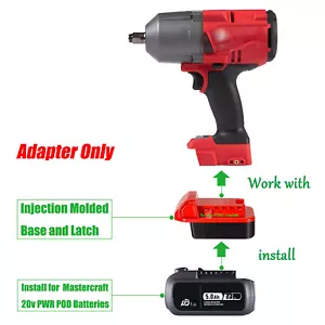 1 adaptador para batería Mastercraft 20V PWR POD a alimentación para herramientas Milwaukee M18 - Imagen 1 de 6
