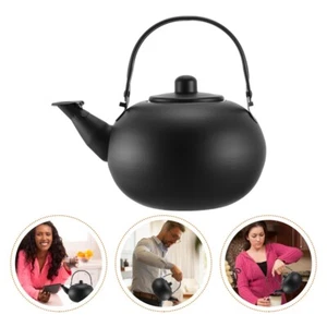 Teapot Small Whistling Kettle Stainless Steel Stovetop Black Travel - Picture 1 of 12