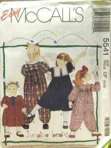 MCCALLS PATTERN 5541 DRESSES  JUMPSUIT  GIRLS SIZES  4 5 6   UNCUT VINTAGE 1991 - Picture 1 of 2