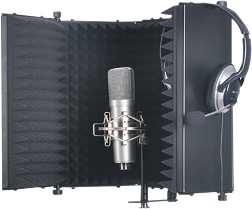 SoundLab Studio Microphone Adjustable Reflexion Isolation Screen Black