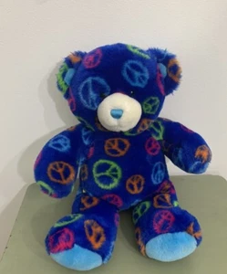 Build A Bear Peace Bär dunkelblau BAB Stofftier Plüschtier - Bild 1 von 8