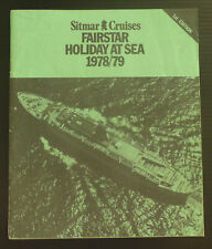 Sitmar Cruises TSS FAIRSTAR Holiday at Sea 1978 1979 cruise program vintage P&O